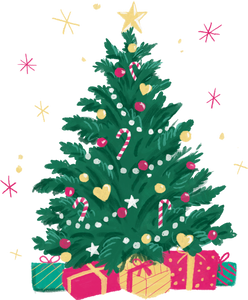 Painterly Patterned Christmas Tree